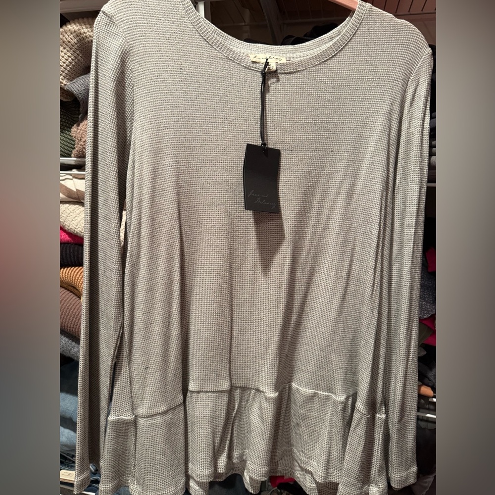 June & Delancey Ruffle Hem Shirt